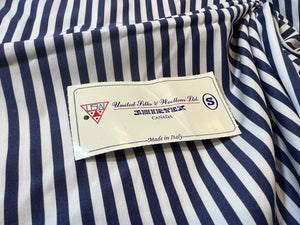 FF#269-A      Navy Striped 100% Cotton Shirting Remnant 75% off!!