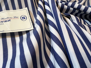FF#269-A      Navy Striped 100% Cotton Shirting Remnant 75% off!!