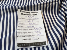 Load image into Gallery viewer, FF#269-A      Navy Striped 100% Cotton Shirting Remnant 75% off!!