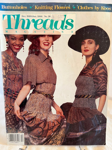 Threads Magazine #26 December 1989 /Jan 1990 Super Rare