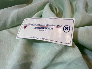 FF#279-A     Green Sorbet Handkerchief 100% Linen Shirting Remnant 75% off!!