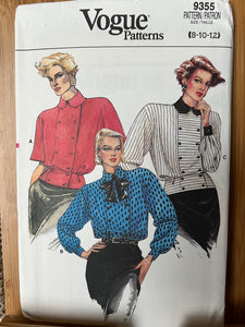 RARE Vintage Vogue Pattern #9355  Size 8-10-12