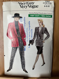RARE Vintage Vogue Pattern #7287  Size 6-8-10
