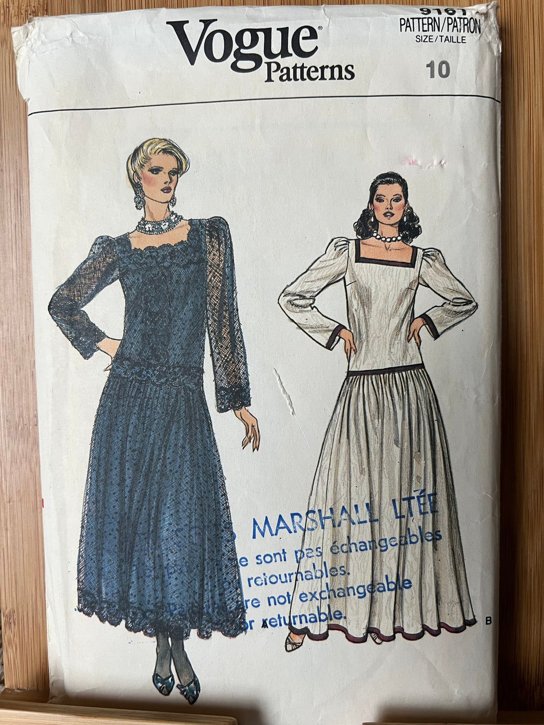 Rare Vintage Vogue Pattern #9161  Size 10
