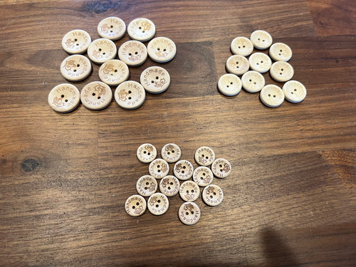 “Handmade” stamped Wooden Buttons     Price per Button