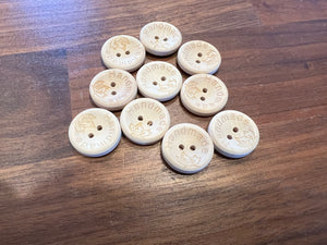 “Handmade” stamped Wooden Buttons     Price per Button