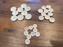 Load image into Gallery viewer, “Handmade” with heart stamped Wooden Buttons     Price per Button