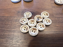 Load image into Gallery viewer, “Handmade with Love” knitting stamped Wooden Buttons     Price per Button