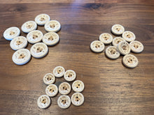 Load image into Gallery viewer, “Handmade with Love”  Heart stamped Wooden Buttons     Price per Button