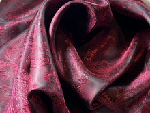 Load image into Gallery viewer, #1385 Red/Shot Black Viscose Paisley Lining Remnant