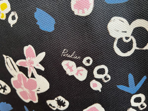 #1084 Didier Parakian Signed Floral Panel 95% Cotton  5% Elastane Knit Remnant. 3x available