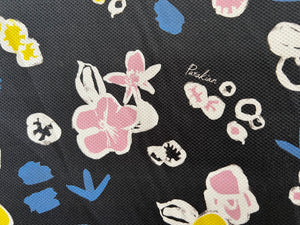 #1084 Didier Parakian Signed Floral Panel 95% Cotton  5% Elastane Knit Remnant. 3x available