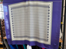 Load image into Gallery viewer, Purple &amp; Ivory Geometric 100% Silk Scarf Panel      Price per Panel