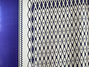 Purple & Ivory Geometric 100% Silk Scarf Panel      Price per Panel