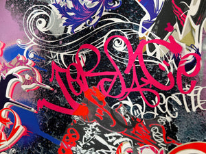 Signature Versace Graffiti 100% Polyester     1/4 Meter Price