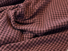 Load image into Gallery viewer, Plum Gingham 100% Cotton Double Gauze  1/4 Metre Price