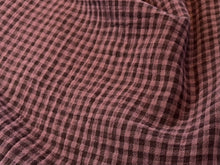 Load image into Gallery viewer, Plum Gingham 100% Cotton Double Gauze  1/4 Metre Price