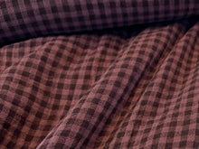 Load image into Gallery viewer, Plum Gingham 100% Cotton Double Gauze  1/4 Metre Price