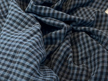 Load image into Gallery viewer, Denim Blue Gingham 100% Cotton Double Gauze  1/4 Metre Price