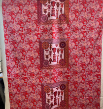 Load image into Gallery viewer, #1099 Designer Red &amp; Coral 100% Cotton Panel Remnant