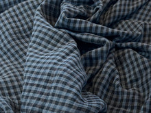 Load image into Gallery viewer, Denim Blue Gingham 100% Cotton Double Gauze  1/4 Metre Price