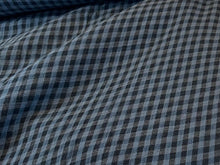 Load image into Gallery viewer, Denim Blue Gingham 100% Cotton Double Gauze  1/4 Metre Price