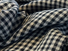 Load image into Gallery viewer, Black &amp; White Gingham Lightweight 100% Linen.   1/4 Metre Price