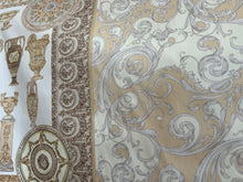 Load image into Gallery viewer, #1092 Designer Cream &amp; Soft Peach 100% Cotton Panel Remnant 3x available