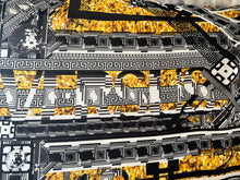 Load image into Gallery viewer, #1086 Designer Baroque Black &amp; Gold 100% Polyester Remnant