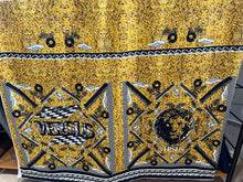 Load image into Gallery viewer, Designer Gold &amp; Black Lion 92% Cotton 8% Elastane Knit Panel       Price per Panel