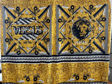 Load image into Gallery viewer, Designer Gold &amp; Black Lion 92% Cotton 8% Elastane Knit Panel       Price per Panel