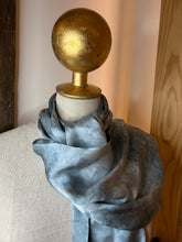 Load image into Gallery viewer, Ice Blue Tye Dye  100% Silk Charmeuse Infinity Scarf