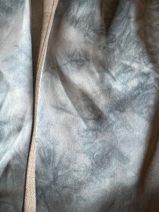 Ice Blue Tye Dye  100% Silk Charmeuse Infinity Scarf