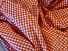 Load image into Gallery viewer, FF#456 Orange Gingham 100%Cotton Italian Shirting Remnant 75% Off!! 2x Available