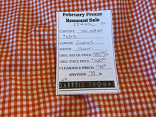 Load image into Gallery viewer, FF#456 Orange Gingham 100%Cotton Italian Shirting Remnant 75% Off!! 2x Available