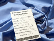 Load image into Gallery viewer, FF#53 Sky Blue 100%Cotton Italian Shirting Remnant 70% OFF