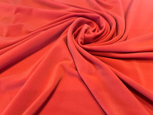 Bright Orange  92% Polyester 8% Spandex Knit.   1/4 Metre Price