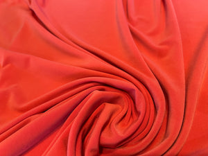 Bright Orange  92% Polyester 8% Spandex Knit.   1/4 Metre Price