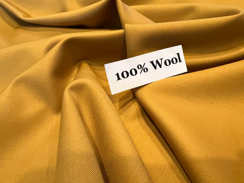 Goldenrod  100% Wool Gabardine Suiting.   1/4 Metre Price