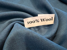 Load image into Gallery viewer, Teal 100% Wool Mesh Suiting.   1/4 Metre Price