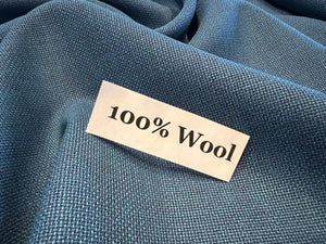 Teal 100% Wool Mesh Suiting.   1/4 Metre Price