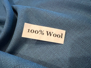 Teal 100% Wool Mesh Suiting.   1/4 Metre Price