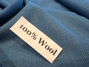 Teal 100% Wool Mesh Suiting.   1/4 Metre Price