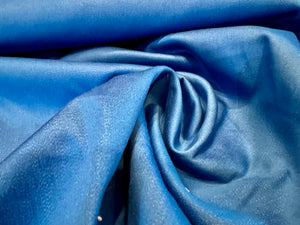 Azure Blue 98% Cotton 2% Elastane Italian Denim.   1/4 Metre Price