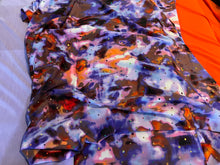 Load image into Gallery viewer, Purple &amp; Orange Sequined  92% Polyester 8% Spandex Knit.   1/4 Metre Price