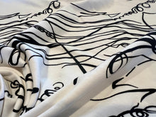 Load image into Gallery viewer, White &amp; Black Abstract knit 2 way stretch. 95% Cotton 5% Elastane      1/4 Metre Price