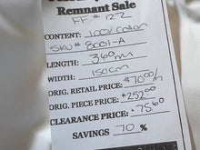 Load image into Gallery viewer, FF#122 White 100%Cotton Italian Shirting Remnant 70% OFF 2x Available