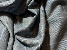 Load image into Gallery viewer, FF#148 Steel Blue Plaid Super 130's  100% Wool Gabardine Remnant 75% Off!!