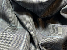 Load image into Gallery viewer, FF#148 Steel Blue Plaid Super 130's  100% Wool Gabardine Remnant 75% Off!!