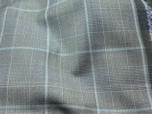 Load image into Gallery viewer, FF#148 Steel Blue Plaid Super 130's  100% Wool Gabardine Remnant 75% Off!!